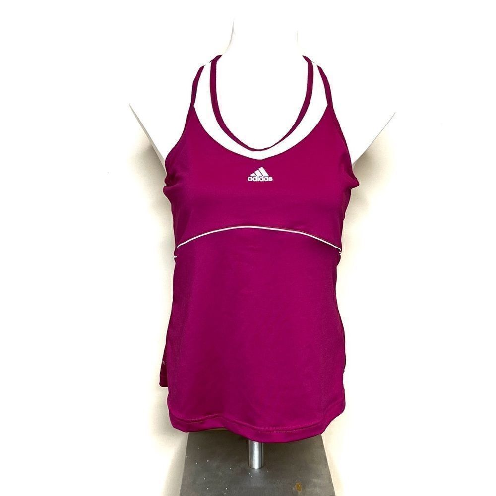 Adidas NWT berry and white motivate tank top with shelf bra size L